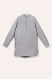 Kurta Shirt, Long, Light Grey